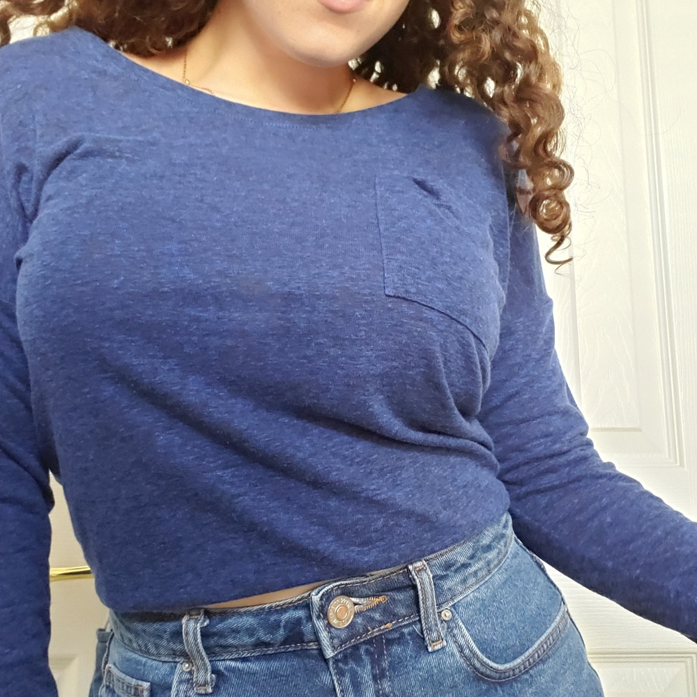Blue Long Sleeve Top